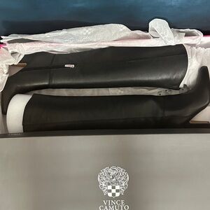 Vince Camuto Corrine Black Leather Over-the-Knee Boots